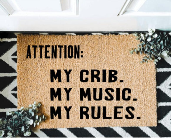 Attention Funny Outdoor Mat